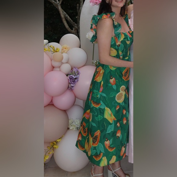 Farm Rio Green Ruffle Midi Dress - Picture 2 of 2